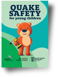 Front cover of the Quake Safety for Young Children booklet