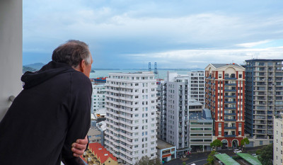 View of Auckland apartment buildings from high up