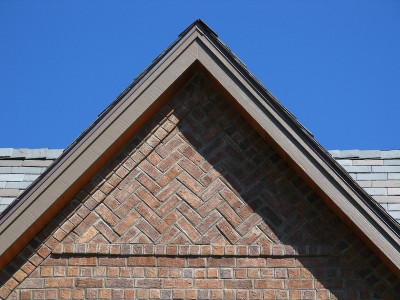 A brick gabled roof. gable herringbone brick by Brock Builders / CC 2.0