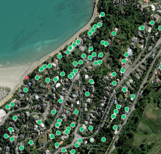 Natural Hazards Portal claims map showing properties that have had claims