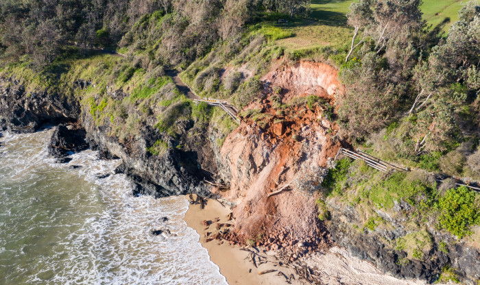 Landslip on the coast of New Zealand