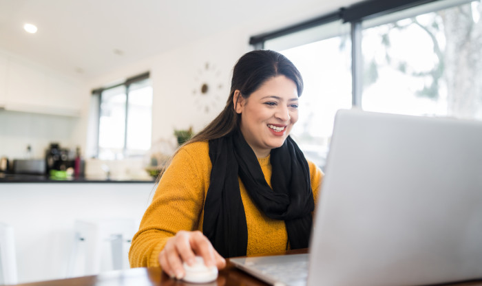 Person on a computer